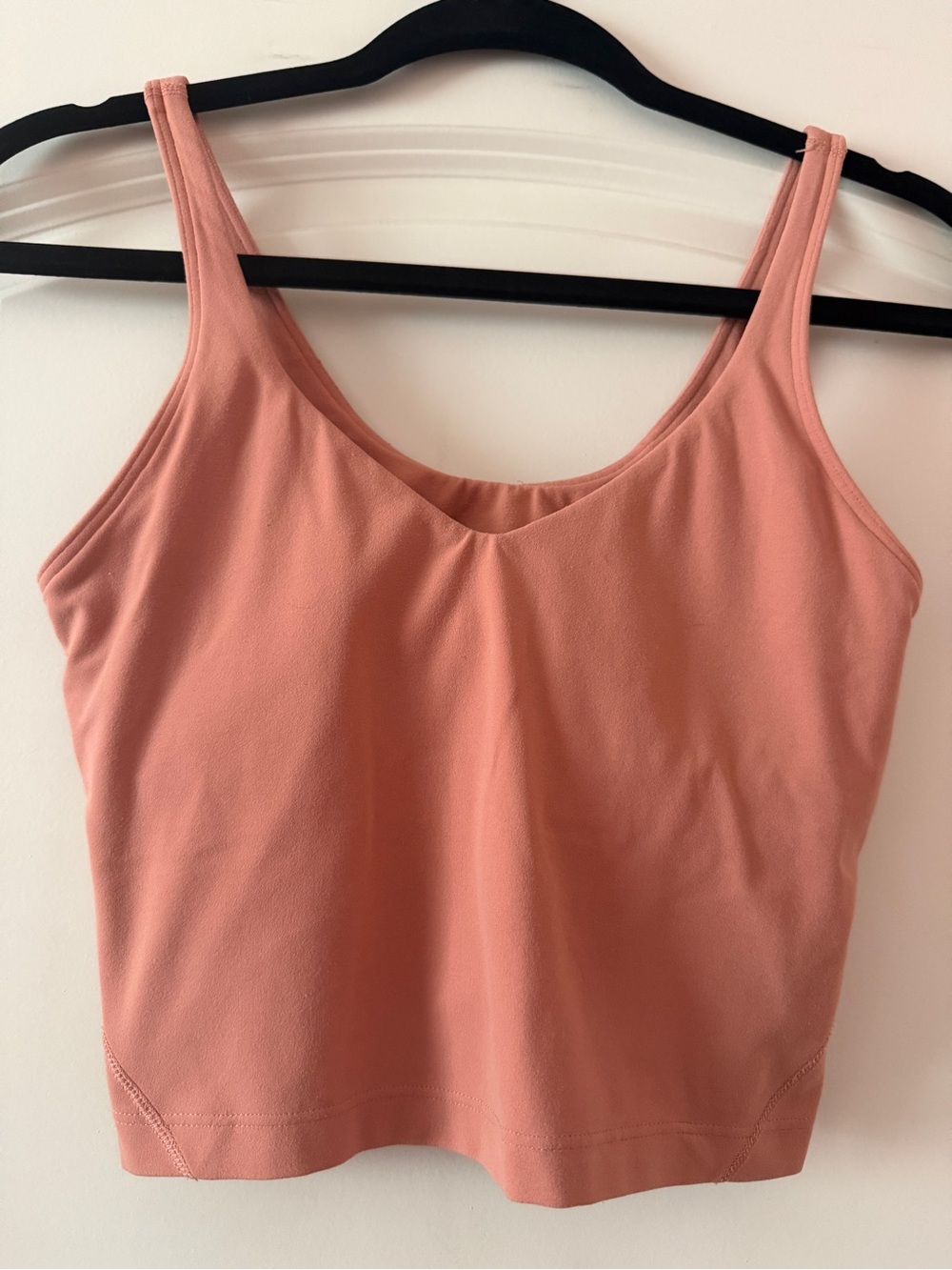 Lululemon Ebb to Street racer back cropped terra-cotta tank. Size 6